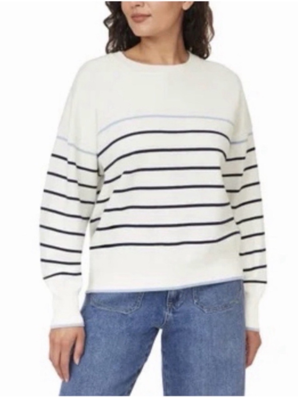 Scotch & Soda Striped Crew Neck Sweater Navy White